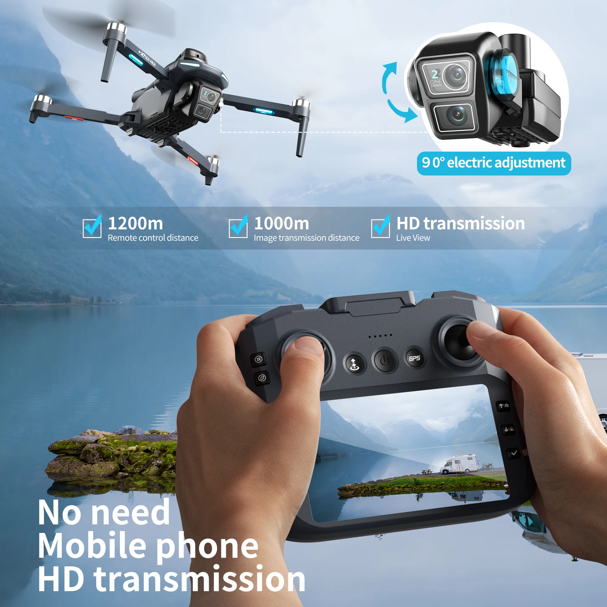 Lenovo XT606 MAX GPS Drone 4k  - Drone Surveying 评论和价格