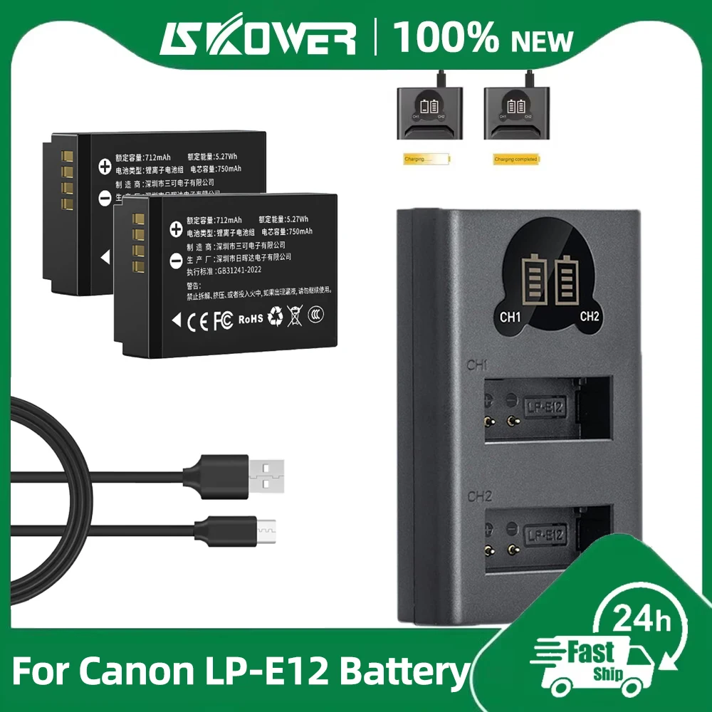 New LP-E12 Camera Battery for  - Canon Camera Eos M50 Mark Ii 评论和价格