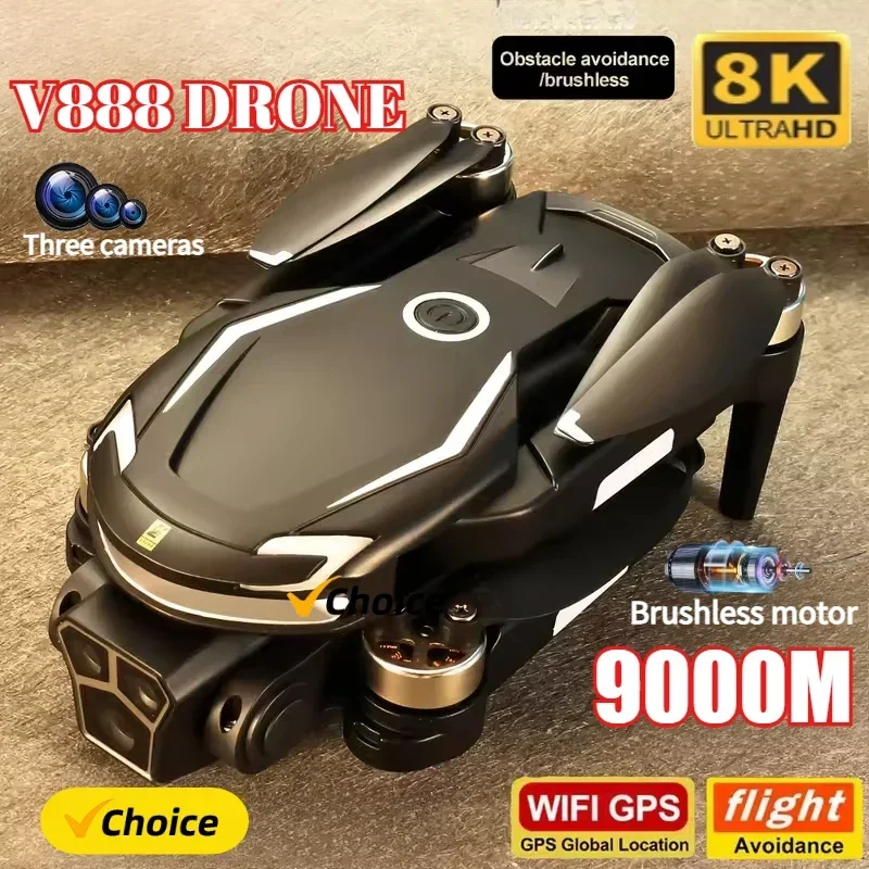 New V888 Drone 8K GPS Triple C - Drone Surveying 评论和价格